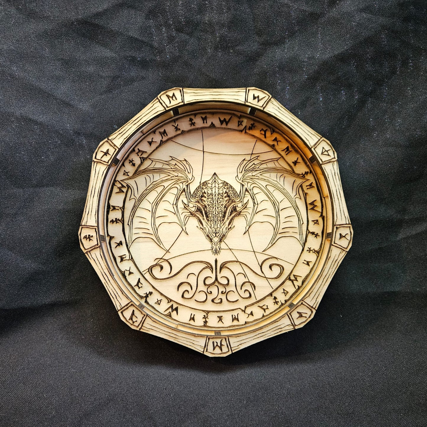 Dragon’s Hoard / Laser Engraved Wooden Dice Tray