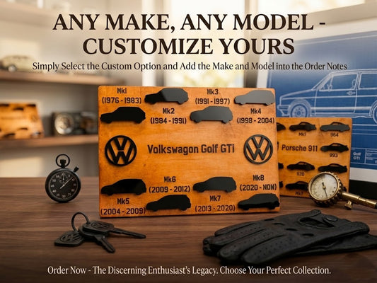 Automotive Heritage Timeline / Custom Car History Wooden Plaque