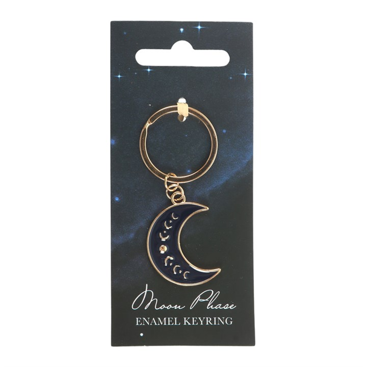 Lunar Cycle / Blue Moon Phase Crescent Moon Keyring