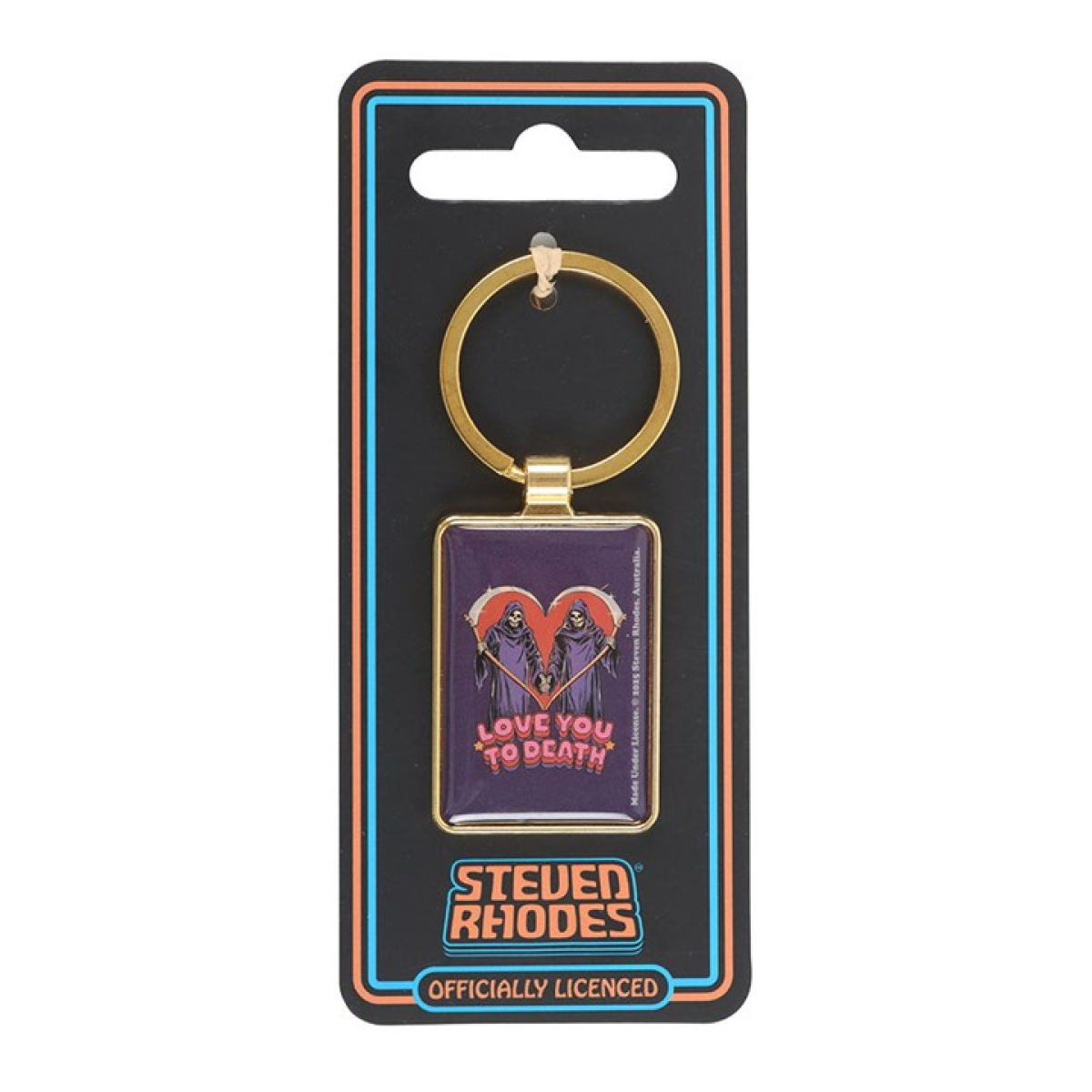 Love You To Death / Steven Rhodes Retro Enamel Keyring