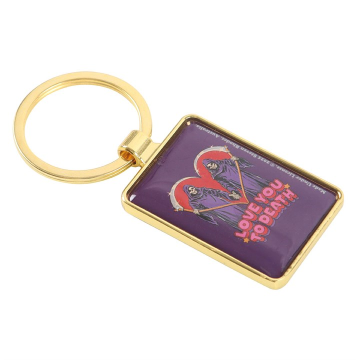Love You To Death / Steven Rhodes Retro Enamel Keyring