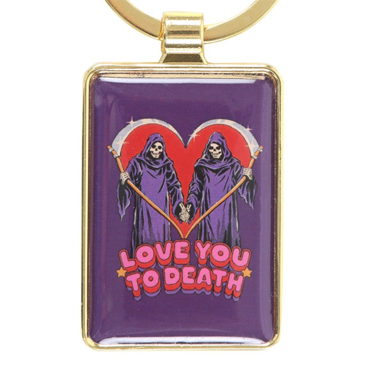 Love You To Death / Steven Rhodes Retro Enamel Keyring
