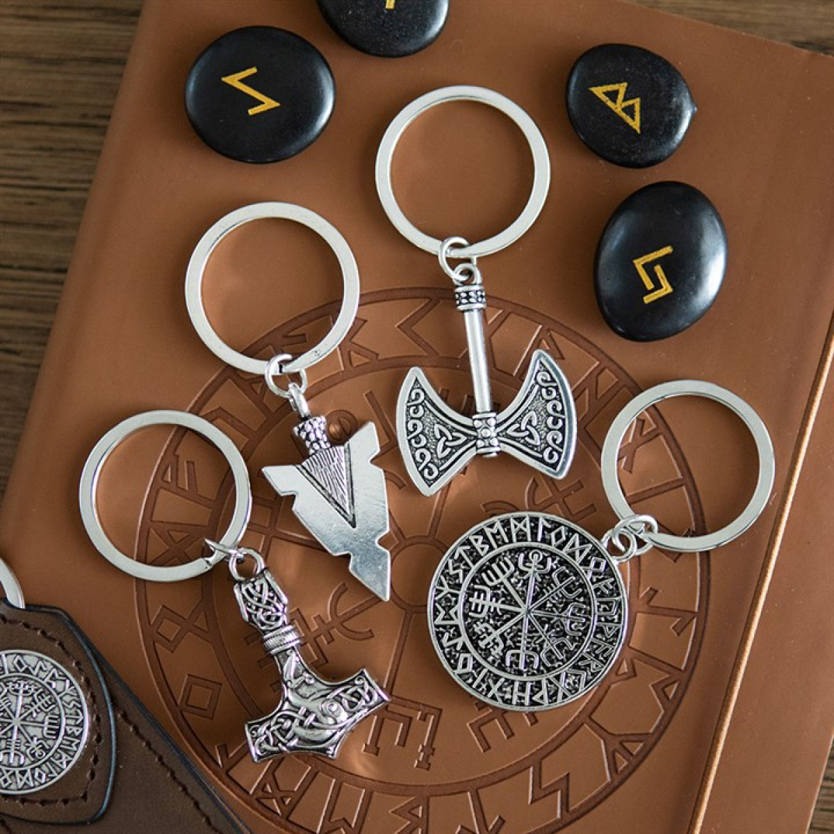Pathfinder / Vegvísir Viking Compass Alloy Keyring