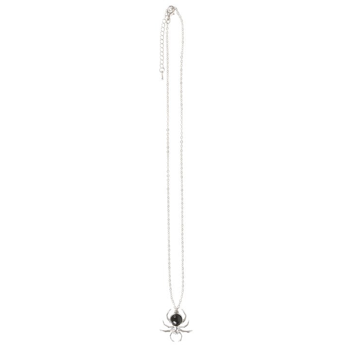 Weaver of Shadows / Black Obsidian Spider Pendant Necklace