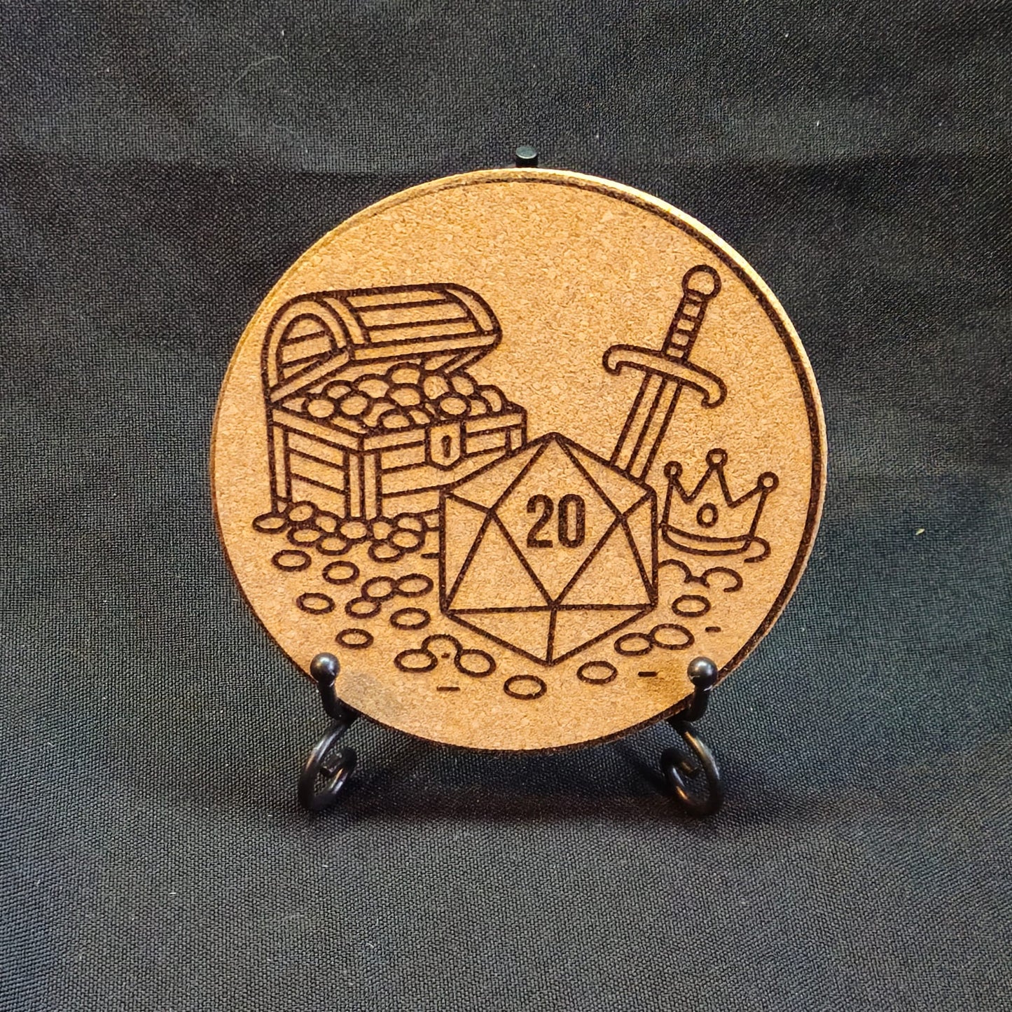 Roll For Initiative / Laser Engraved TTRPG Cork Coasters