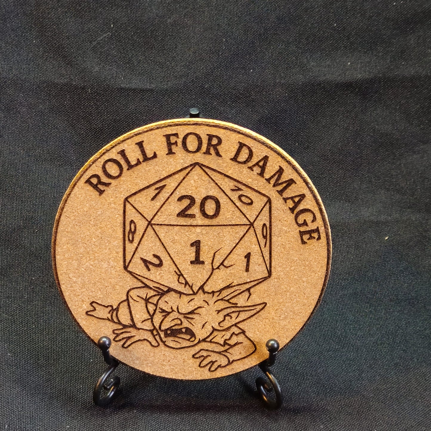 Roll For Initiative / Laser Engraved TTRPG Cork Coasters