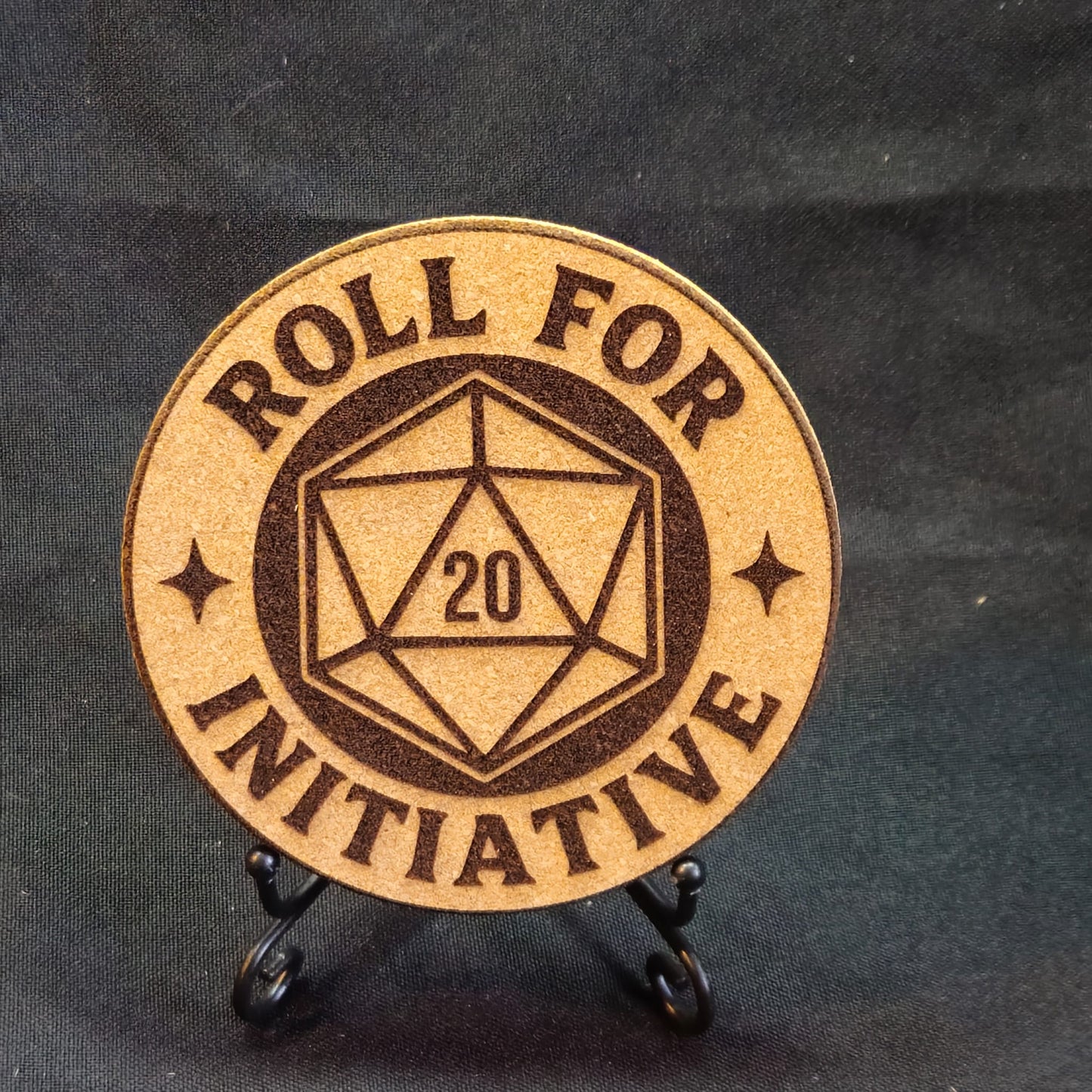 Roll For Initiative / Laser Engraved TTRPG Cork Coasters