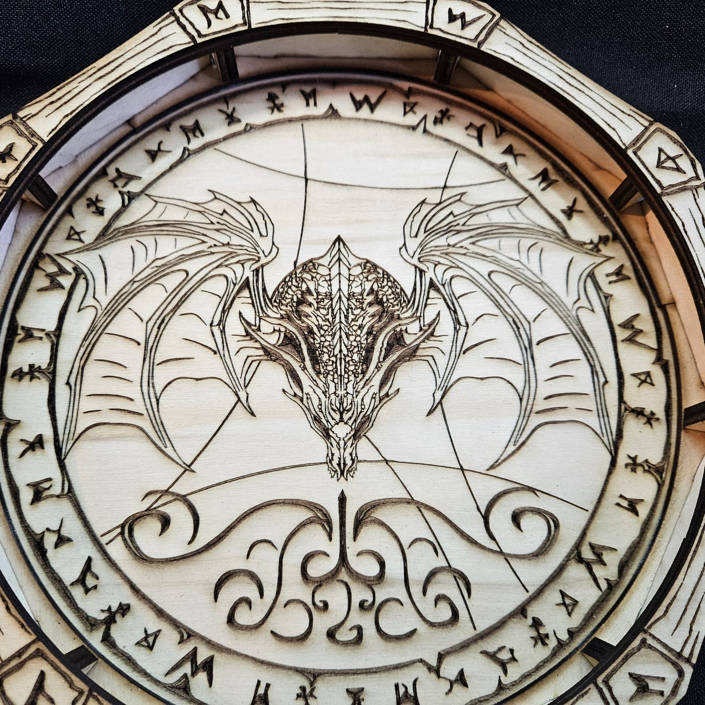 Dragon’s Hoard / Laser Engraved Wooden Dice Tray