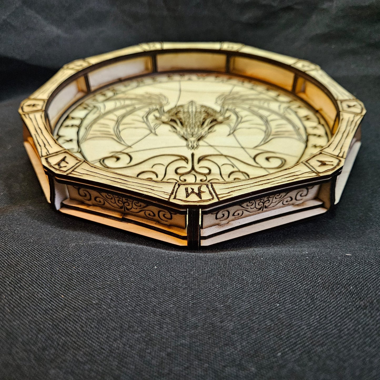Dragon’s Hoard / Laser Engraved Wooden Dice Tray