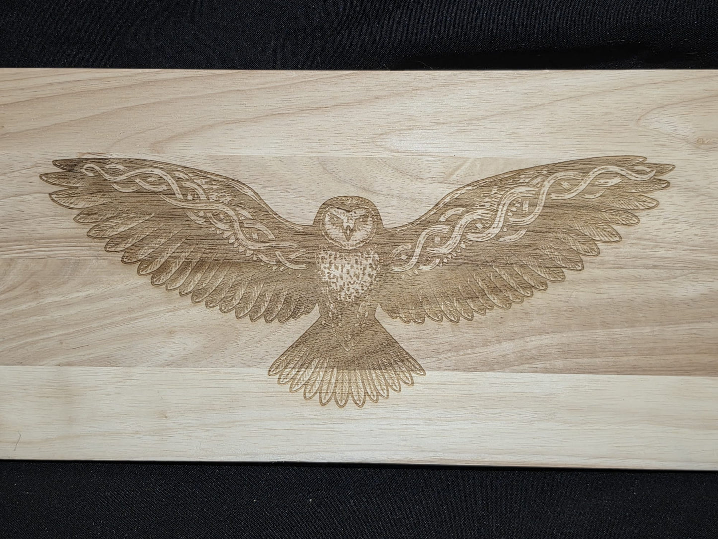 Silent Hunter / Celtic Owl Laser Engraved Serving Board