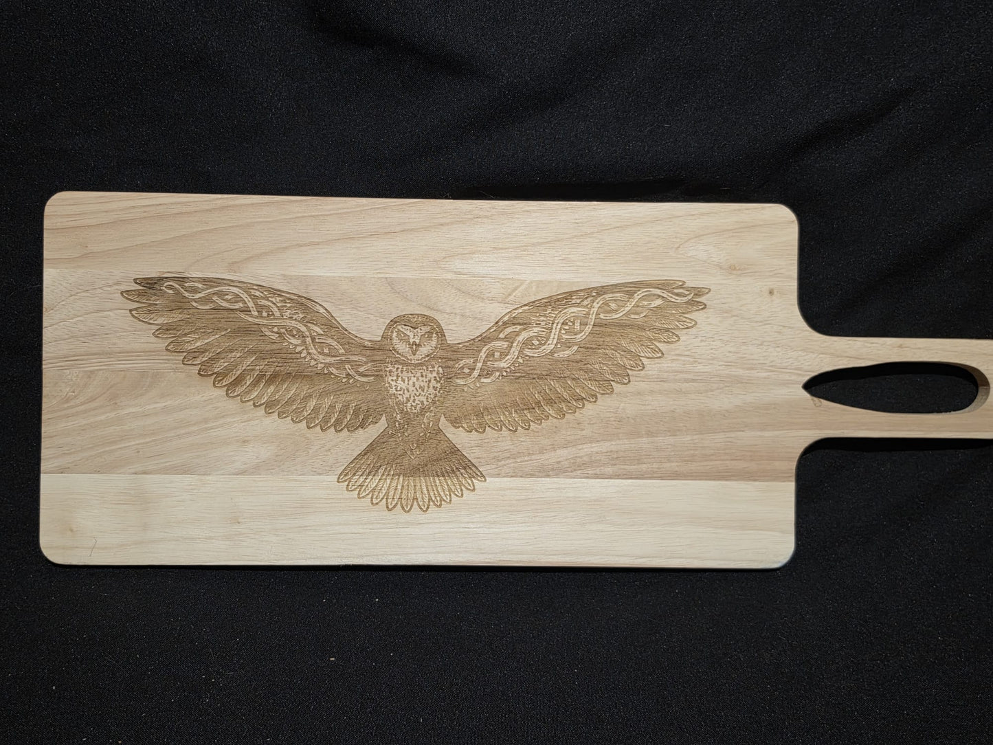Silent Hunter / Celtic Owl Laser Engraved Serving Board