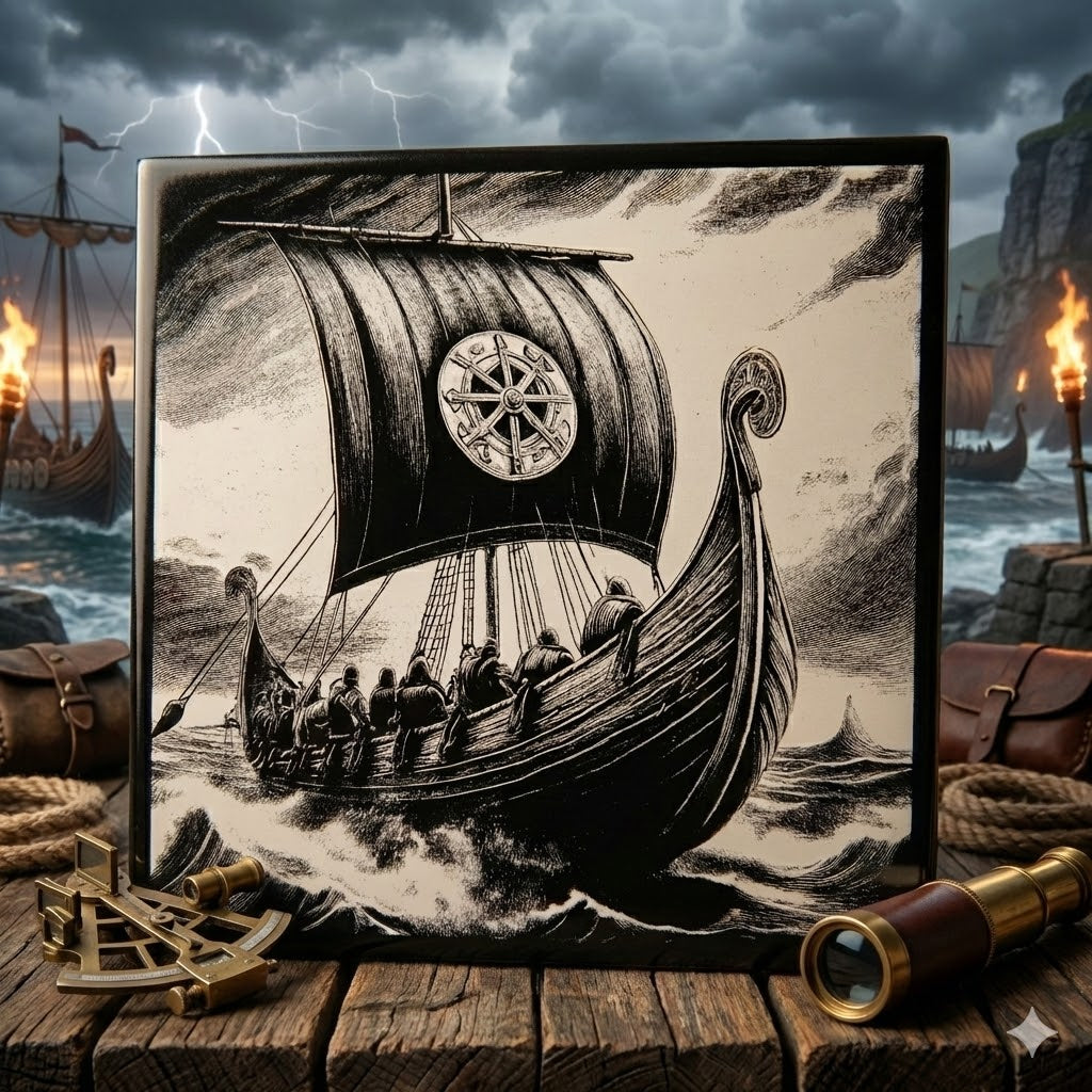 Valhalla Rising / Viking Warrior Laser Etched Ceramic Tile