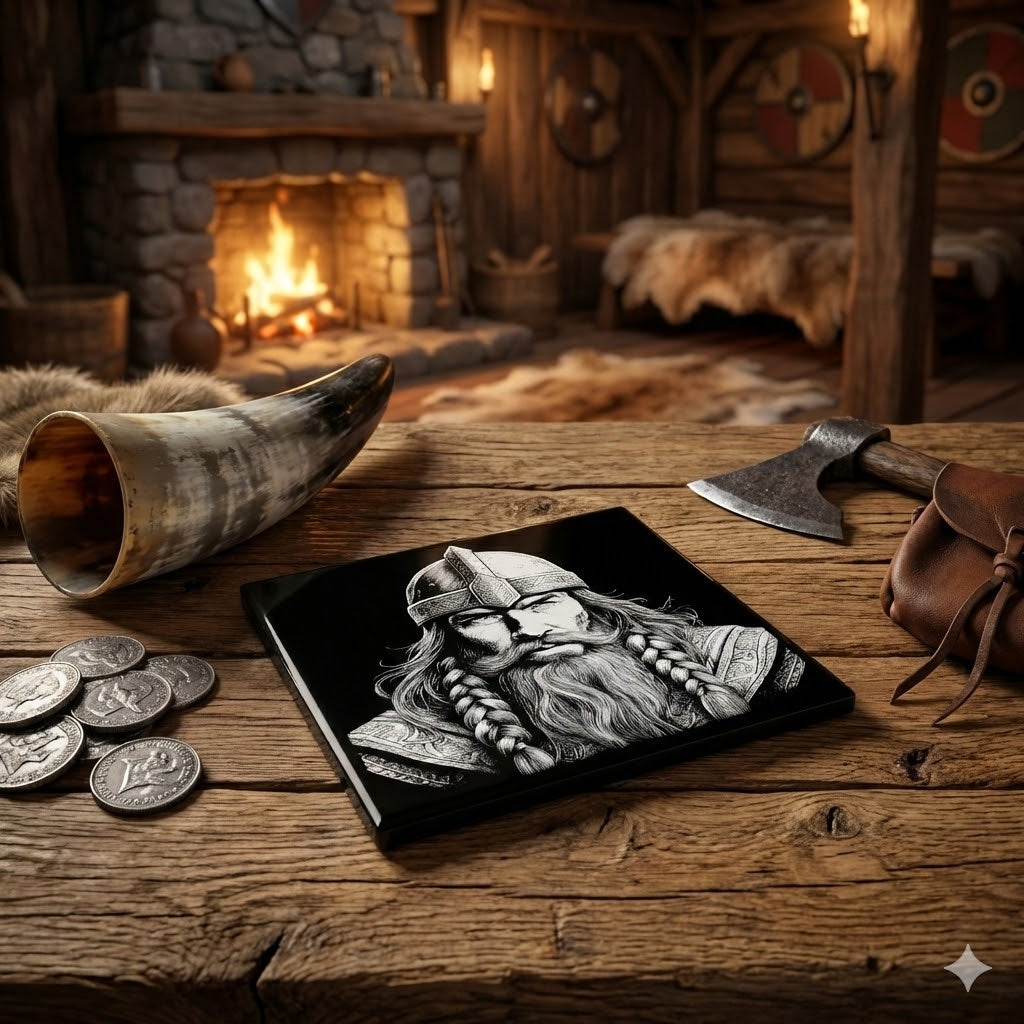 Valhalla Rising / Viking Warrior Laser Etched Ceramic Tile