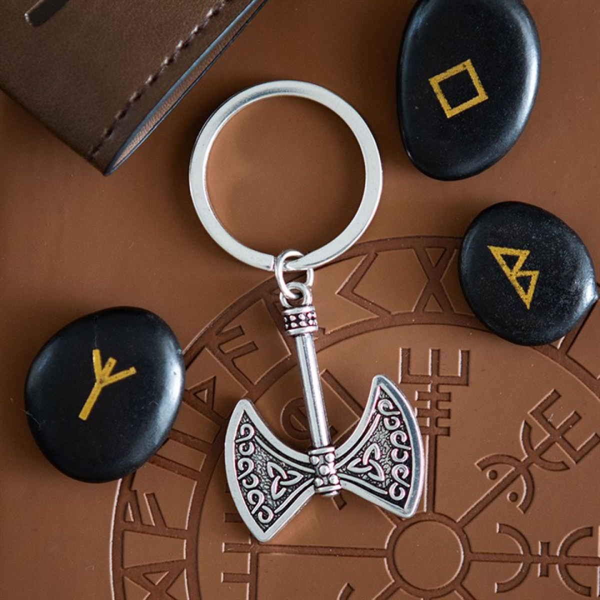Axe of Valor / Strength and Power Engraved Keyring
