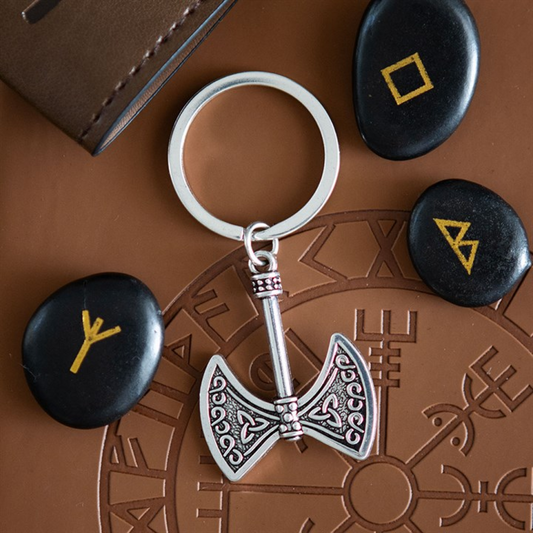 Axe of Valor / Strength and Power Engraved Keyring
