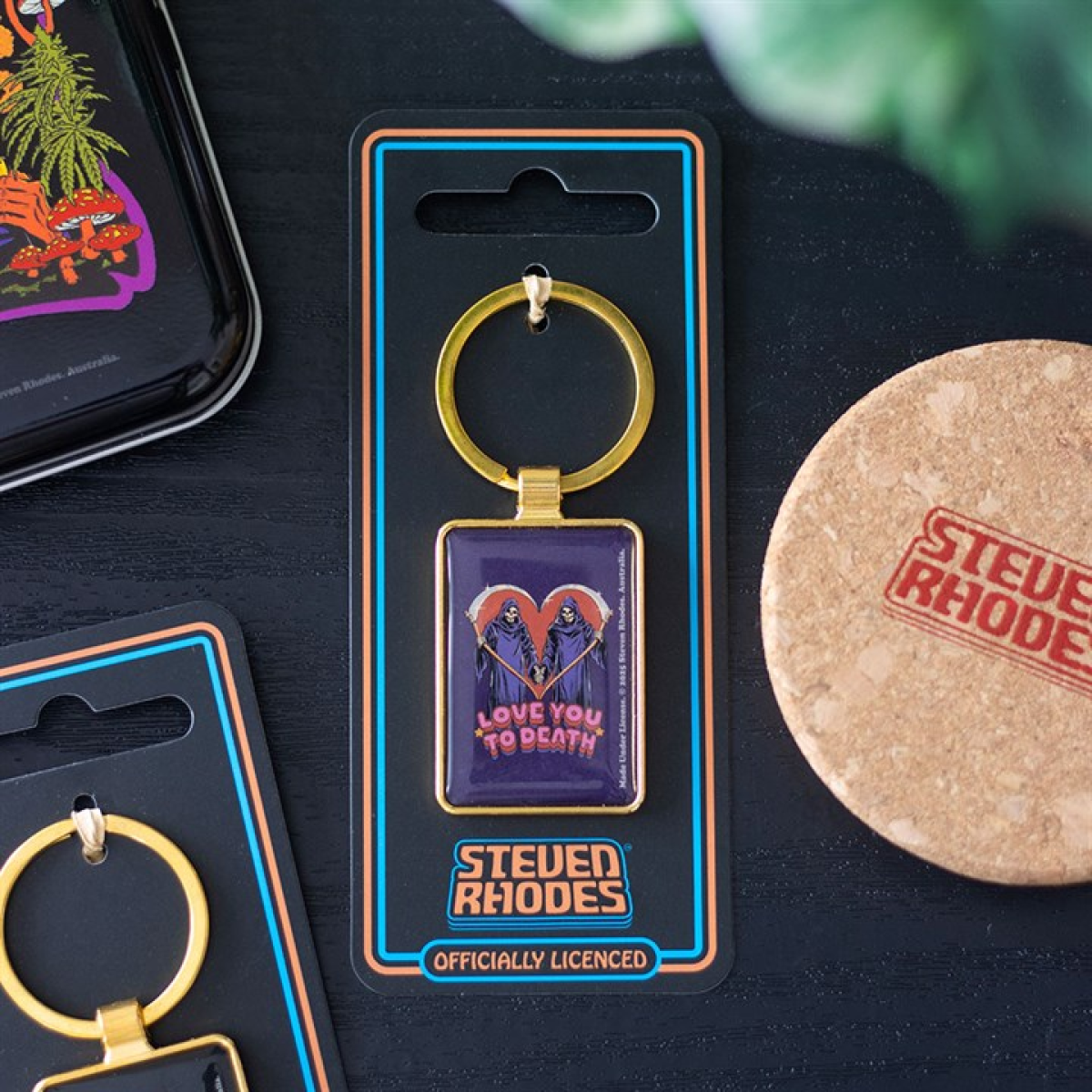 Love You To Death / Steven Rhodes Retro Enamel Keyring