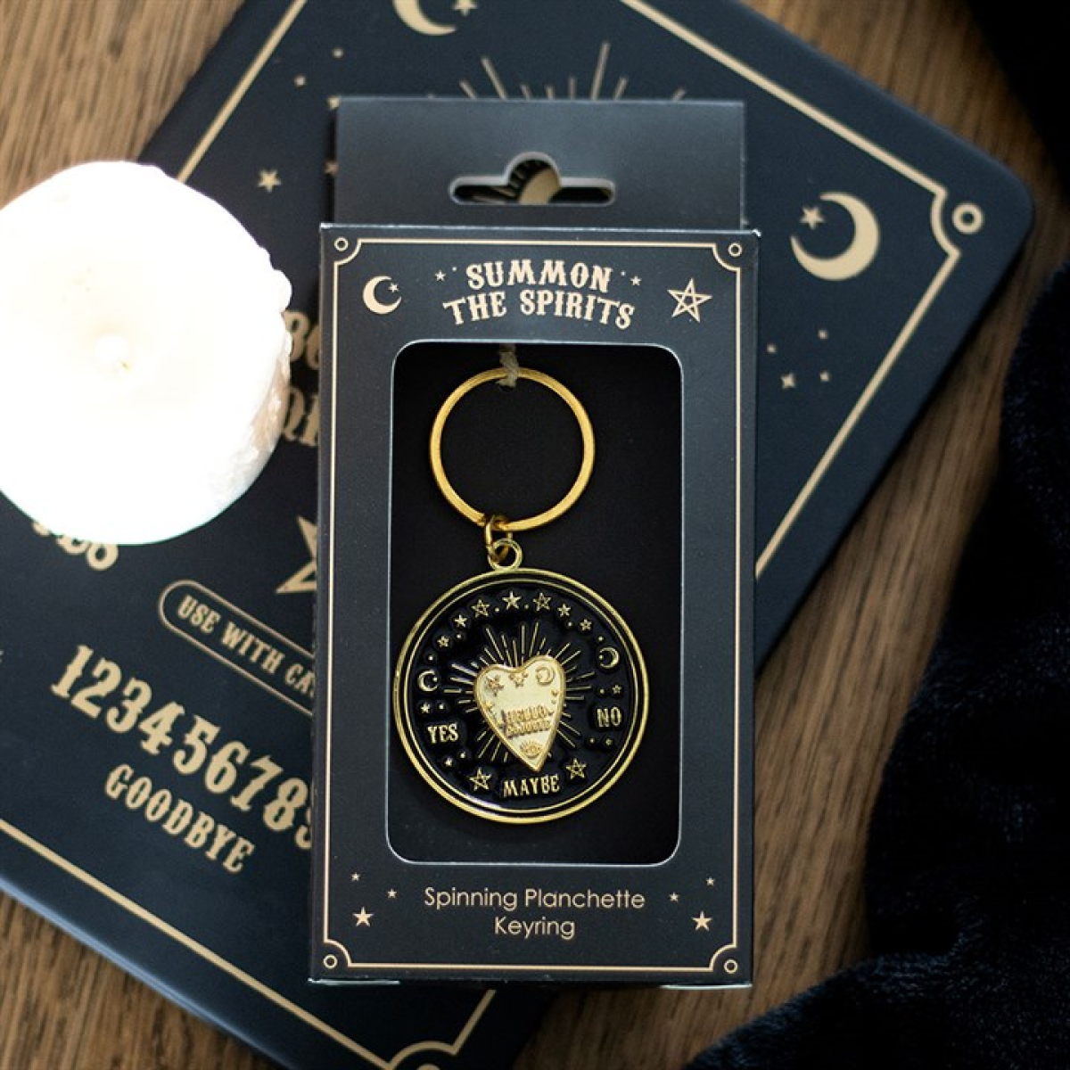 The Rotating Oracle / Spinning Talking Board Planchette Keyring